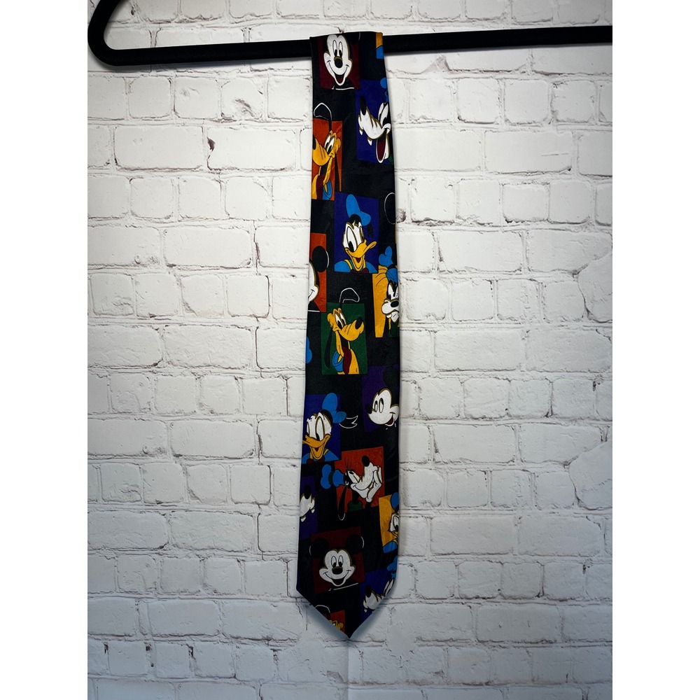90s Vintage Disney Mickey Bold Cartoon Character Print Retro Dadcore Tie‎
